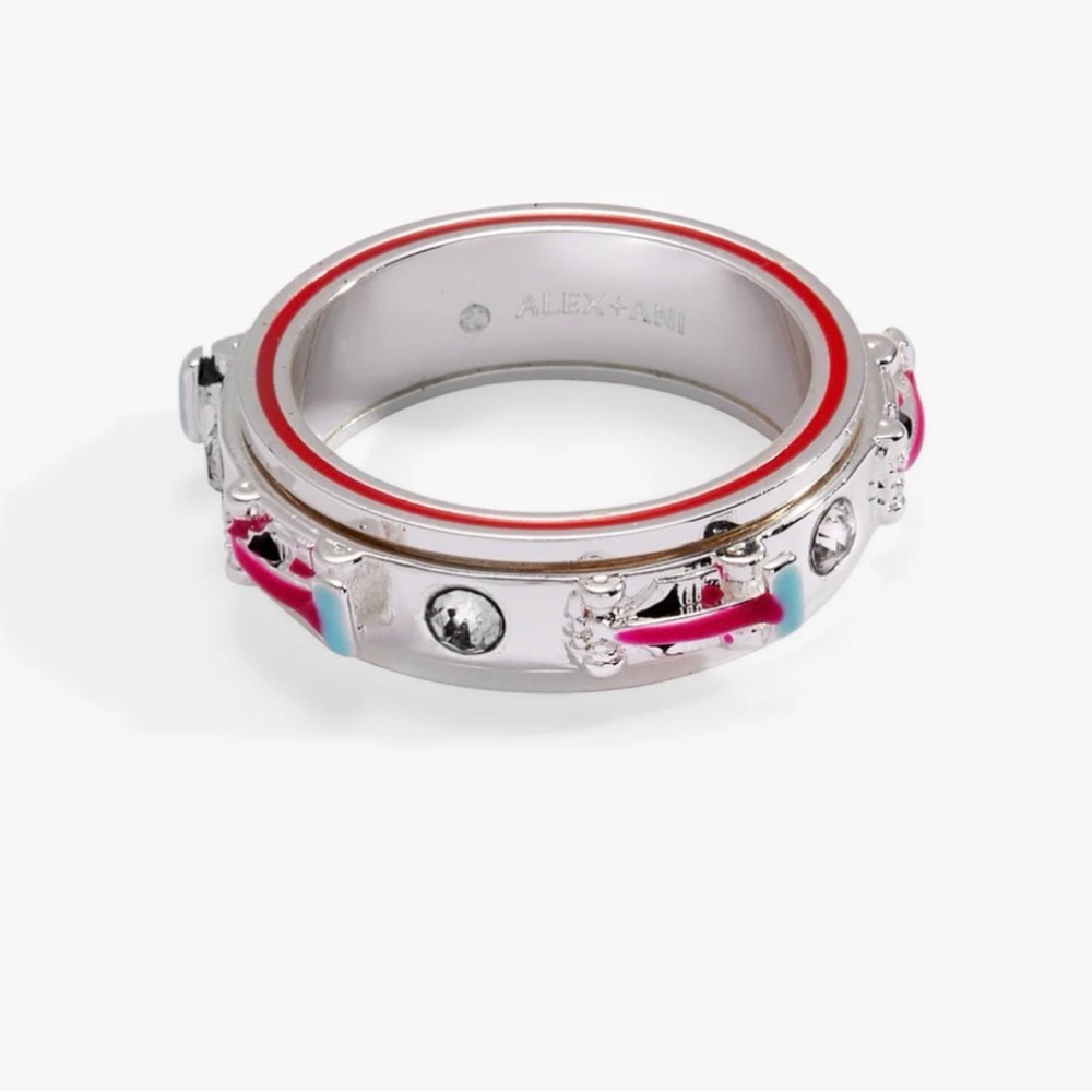 Alex and Ani Silver Hot Wheels Fidget Ring